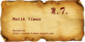 Malik Tímea névjegykártya