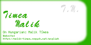 timea malik business card